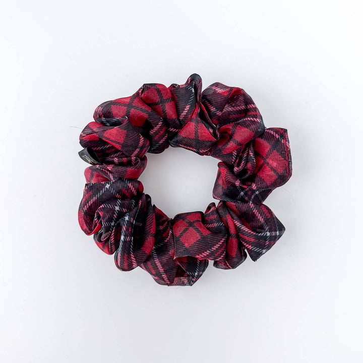 Jolly Plaid Organza Scrunchie