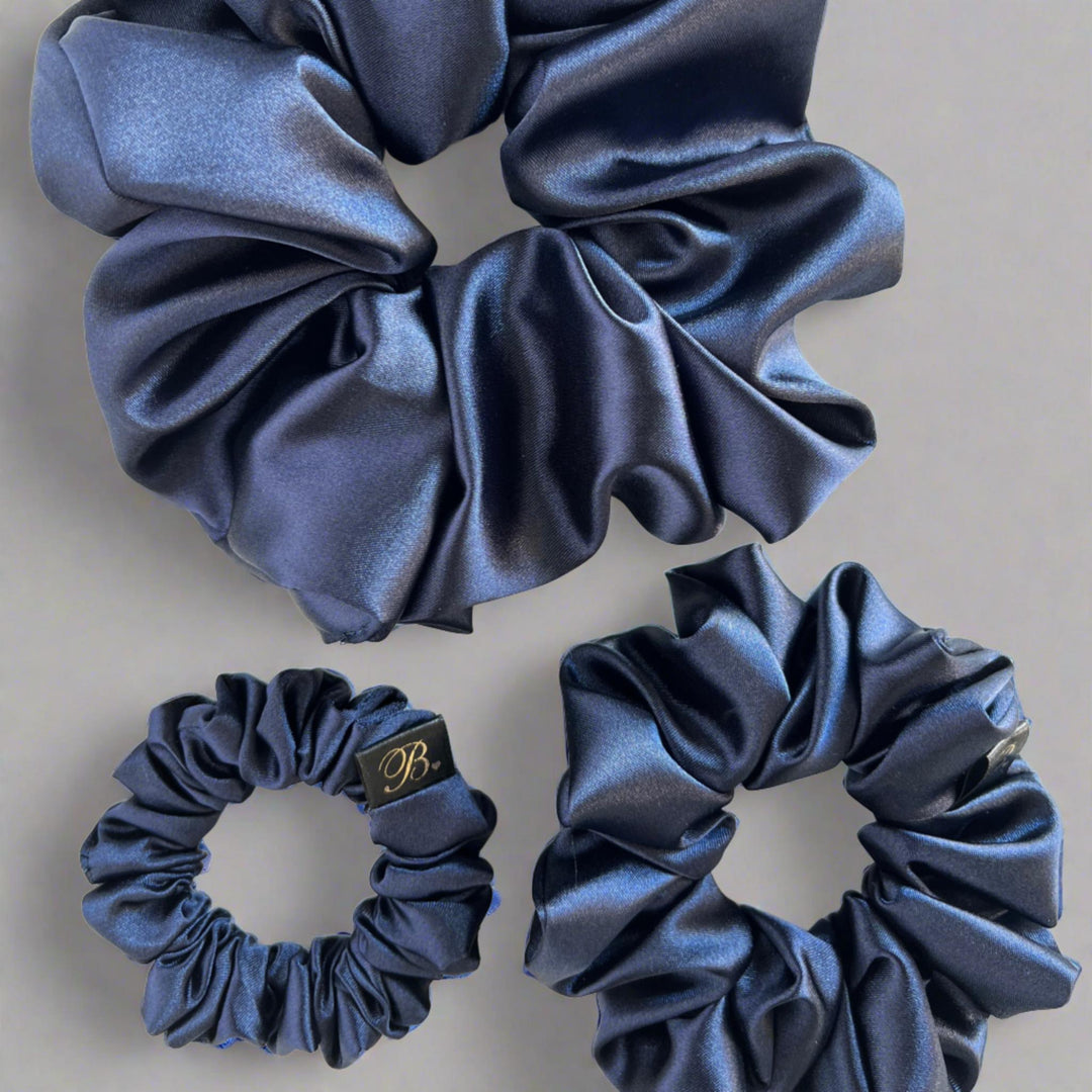 Midnight Silky Satin Scrunchie