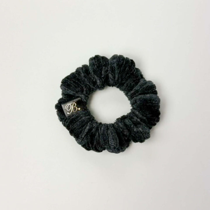 Velvet Ribbed Scrunchie in Charcoal