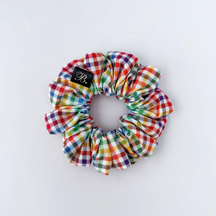 Rainbow Gingham Scrunchie