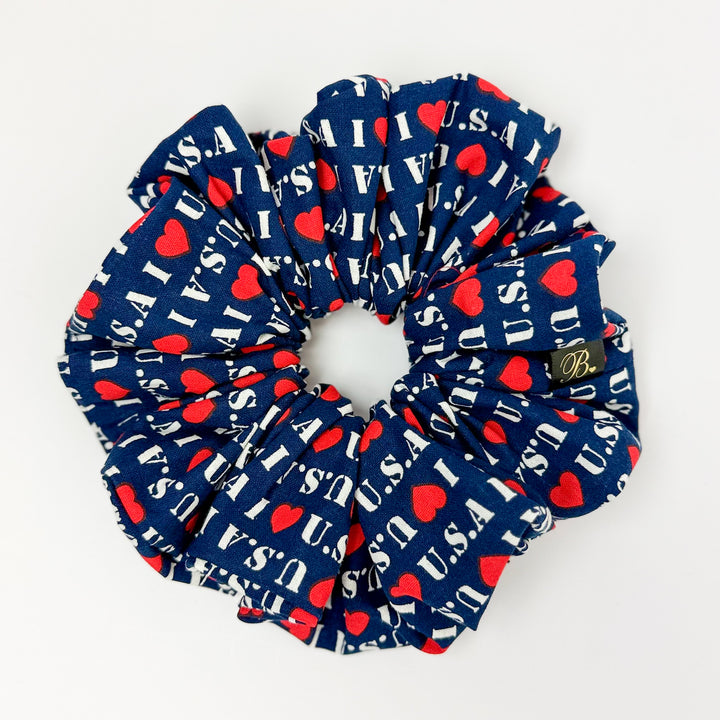 Cotton Scrunchie in Americana Love