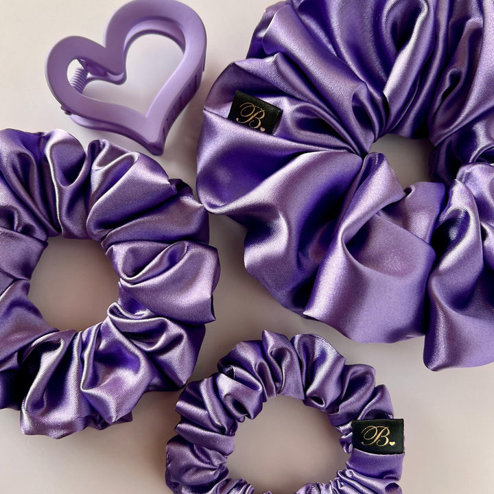 Amethyst Silky Satin Scrunchie
