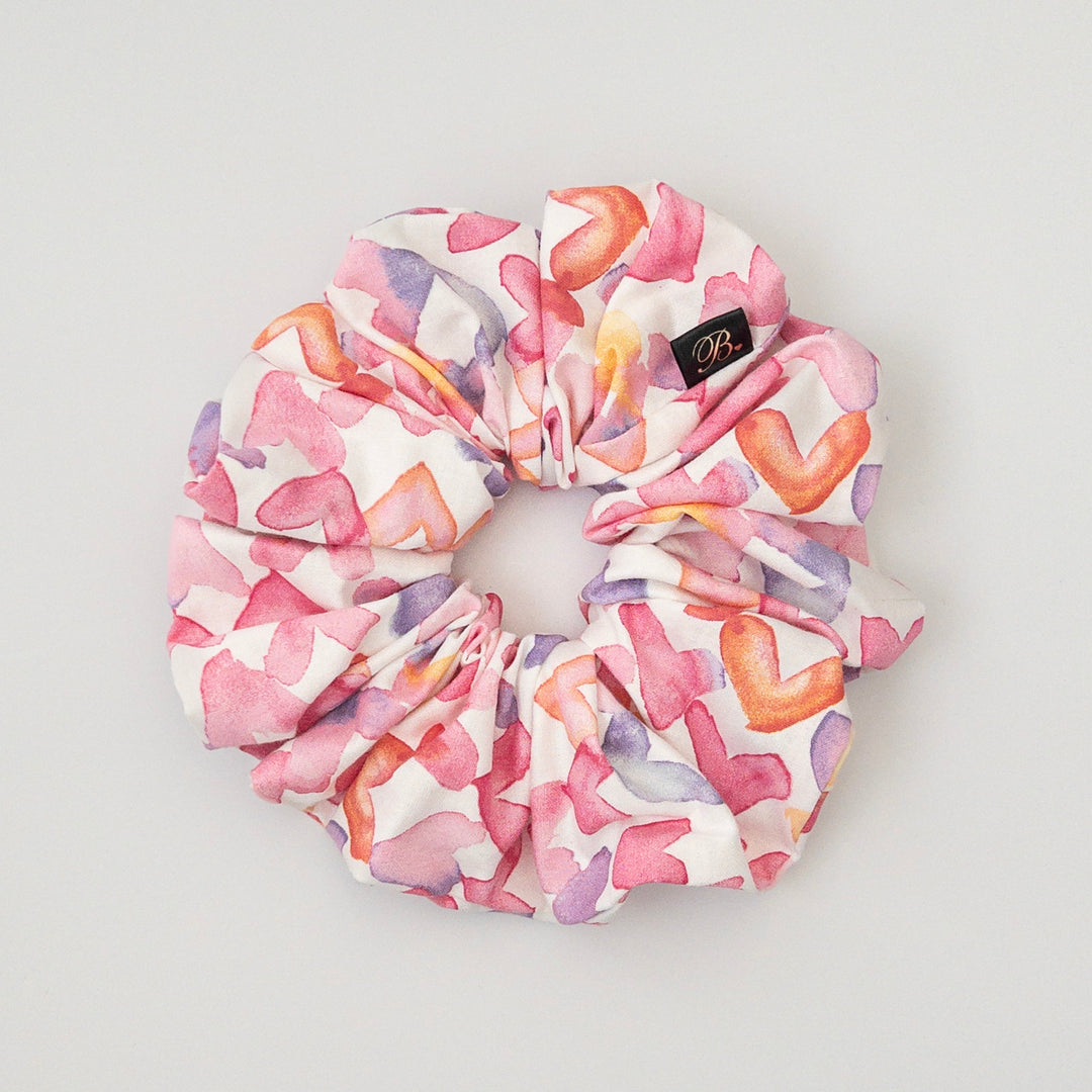 Watercolor Hearts XL Scrunchie