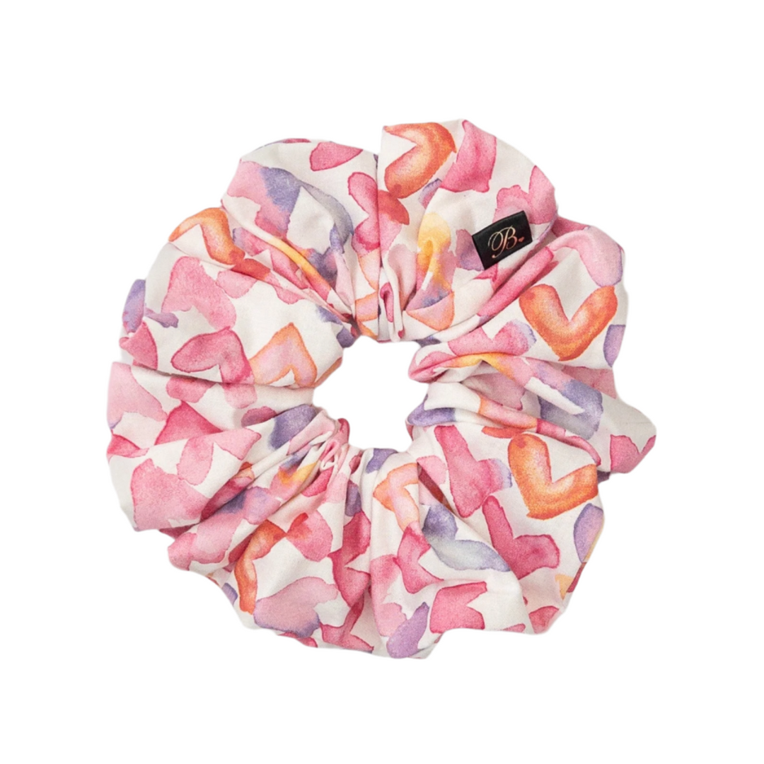 Watercolor Hearts XL Scrunchie