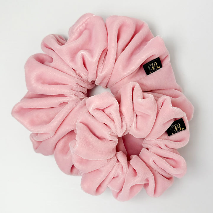Plush Velvet Scrunchie in Pink Cloud