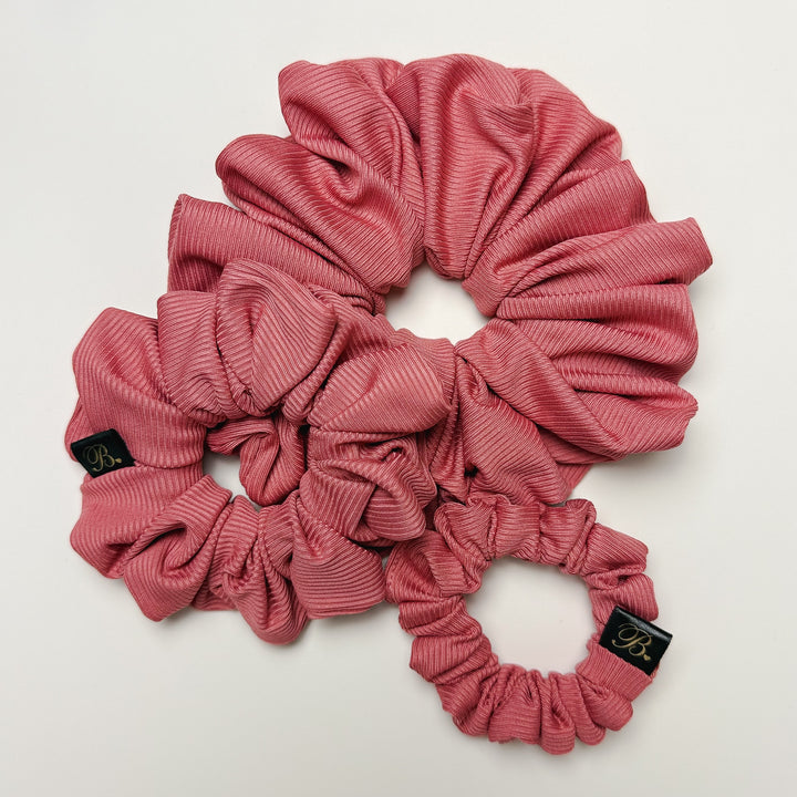Silky Ribbed Scrunchie in Clay