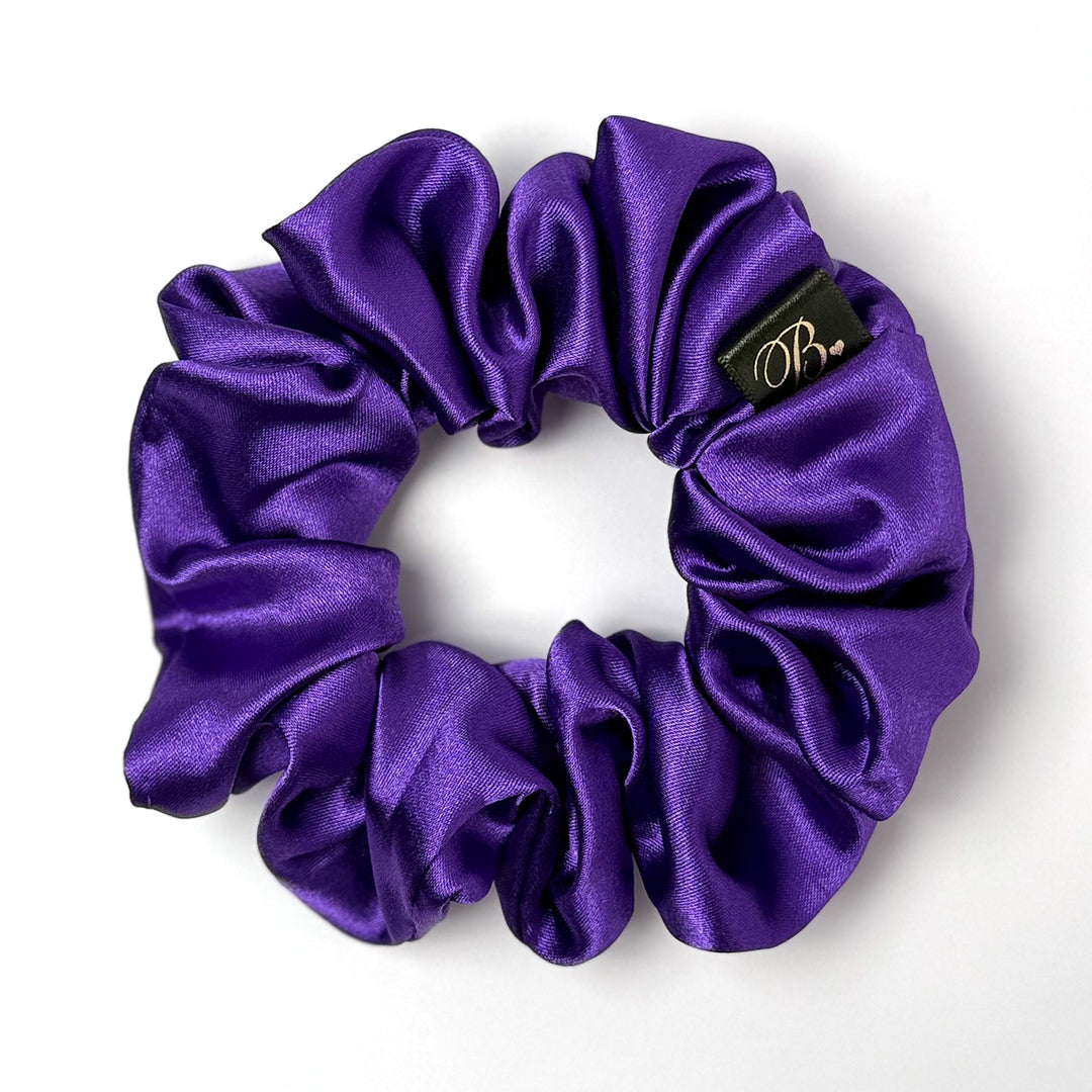 Violet Silky Satin Scrunchie