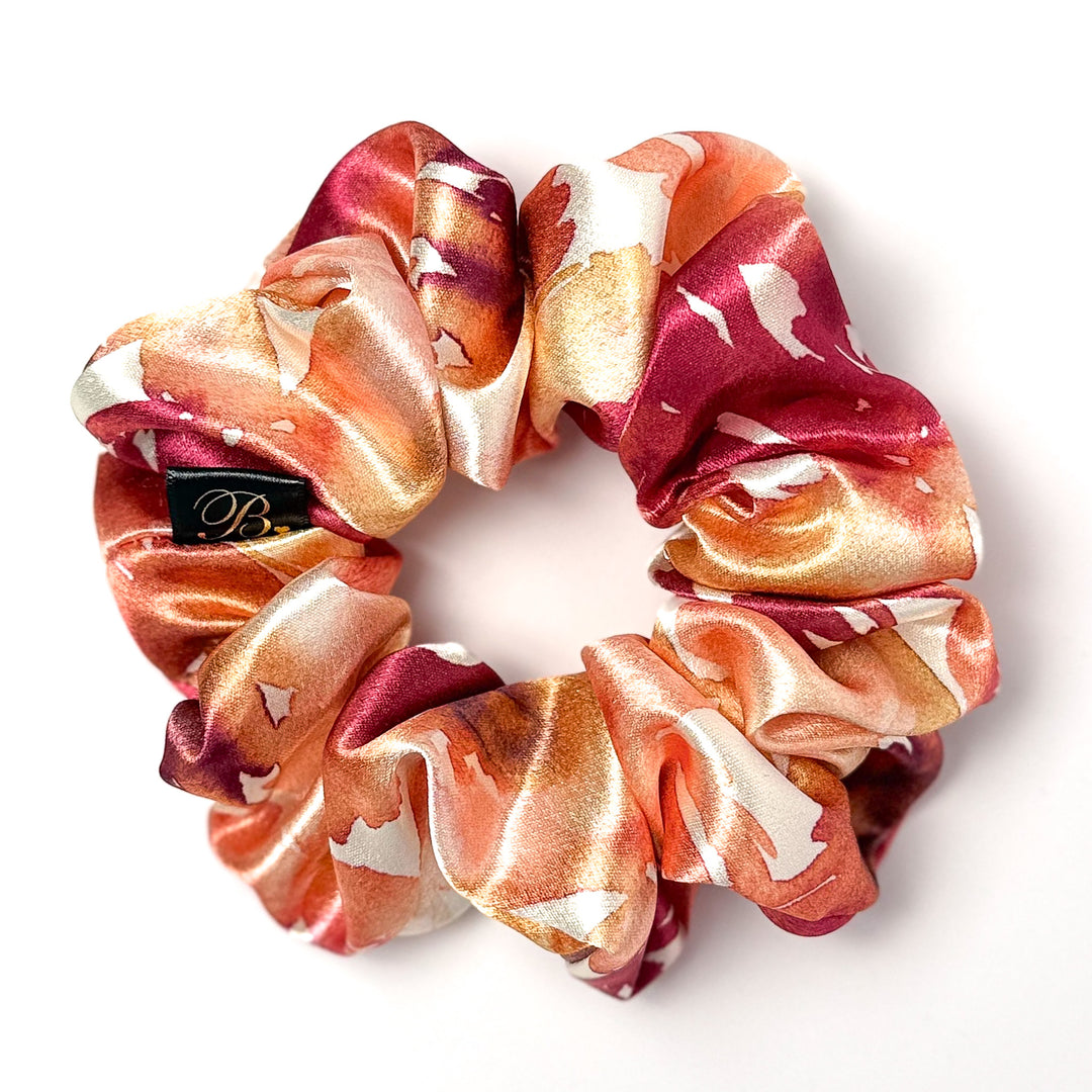 Peach Sangria Satin Scrunchie