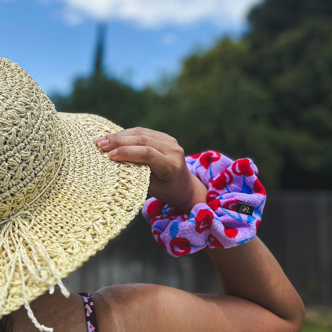 Cherry Towel Scrunchie