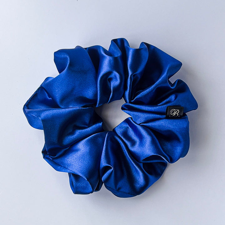 Sapphire Silky Satin Scrunchie