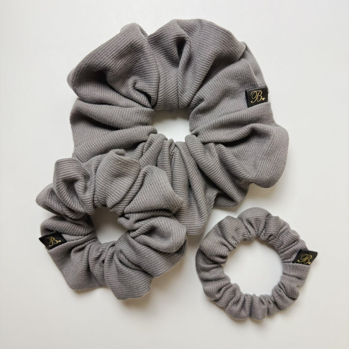 Ribbed Knit Scrunchie in Slate