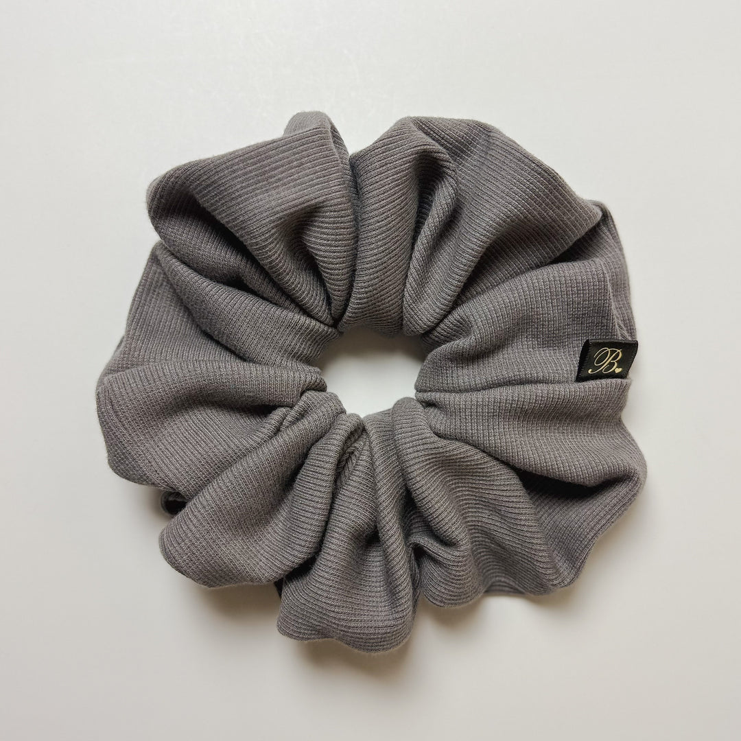 Ribbed Knit Scrunchie in Slate