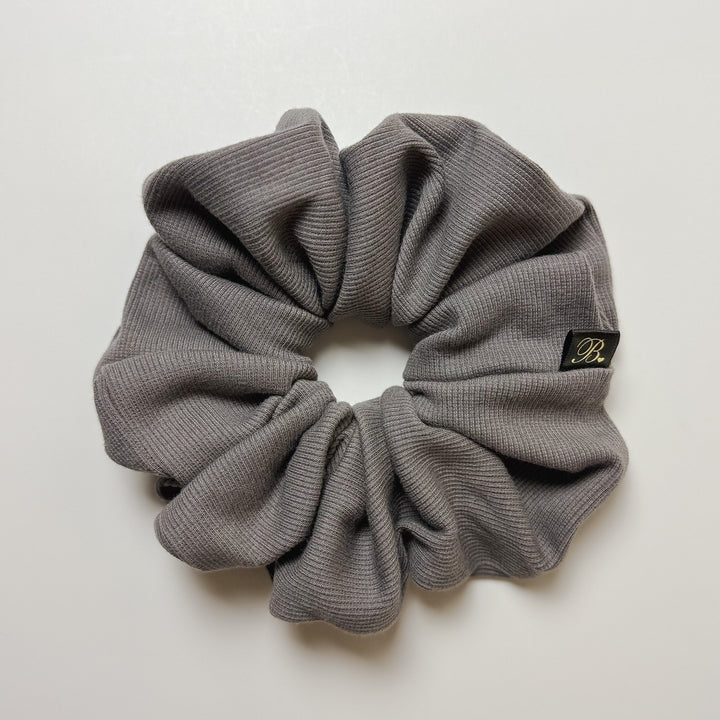 Ribbed Knit Scrunchie in Slate