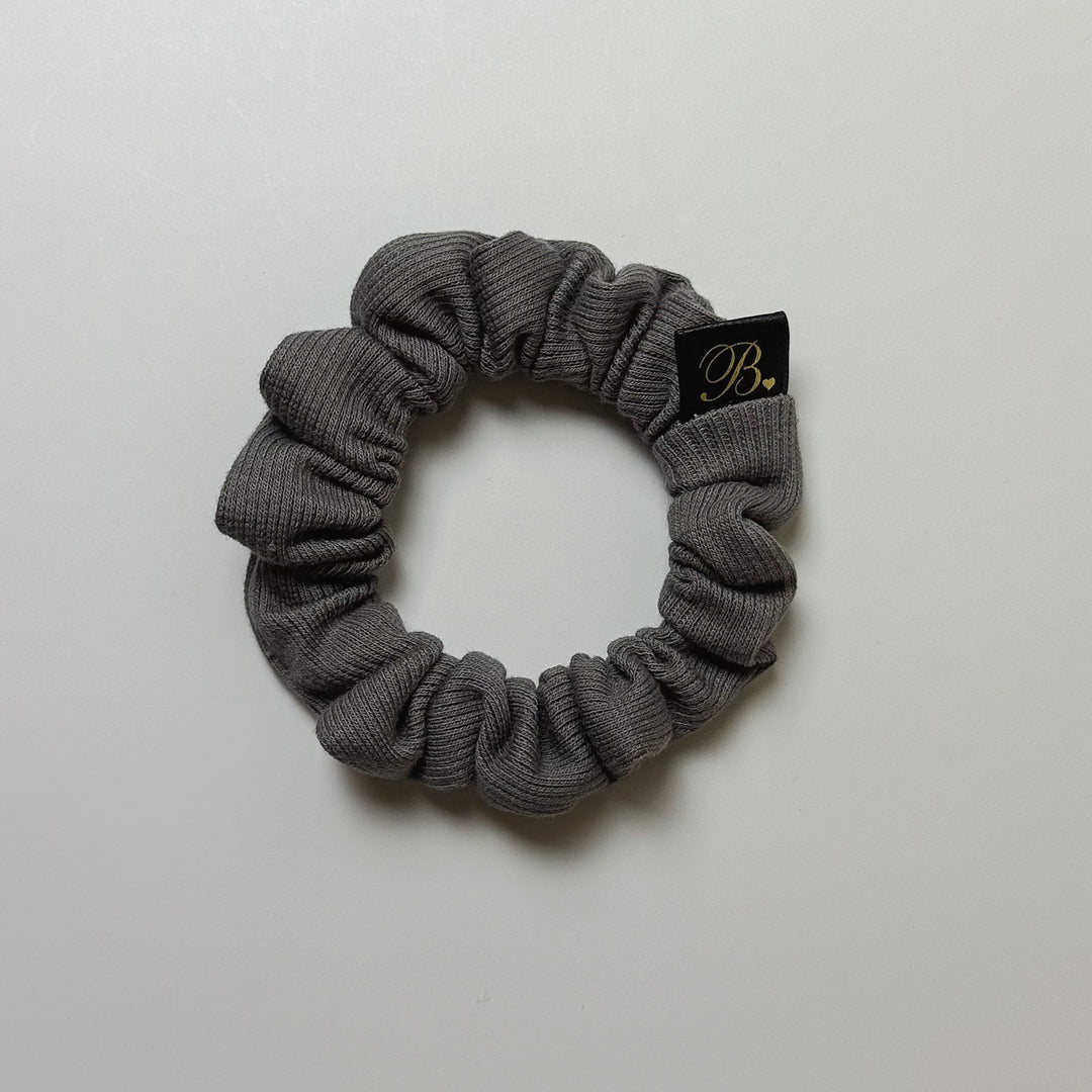 Ribbed Knit Scrunchie in Slate
