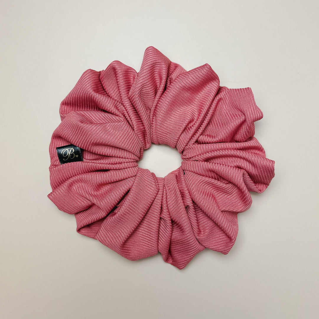 Silky Ribbed Scrunchie in Clay