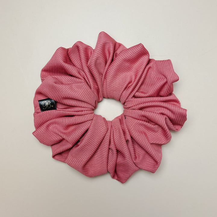 Silky Ribbed Scrunchie in Clay