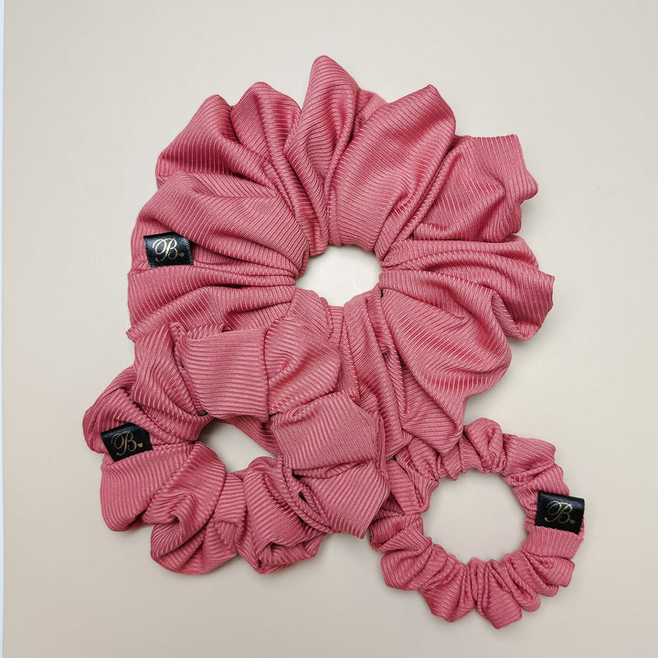 Silky Ribbed Scrunchie in Clay