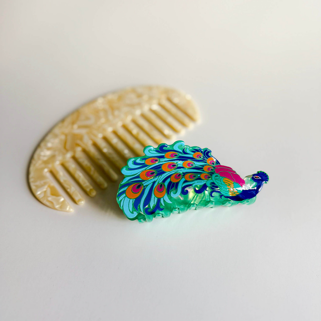 Peacock Hair Claw