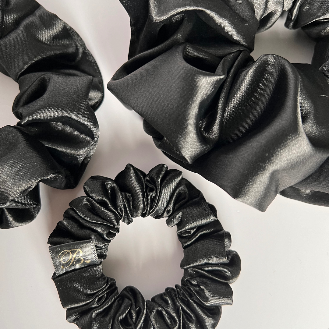 Jet Black Classic Scrunchie