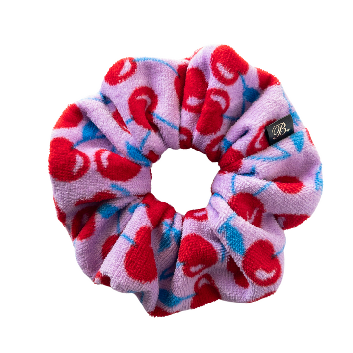 Cherry Terry Towel Scrunchie