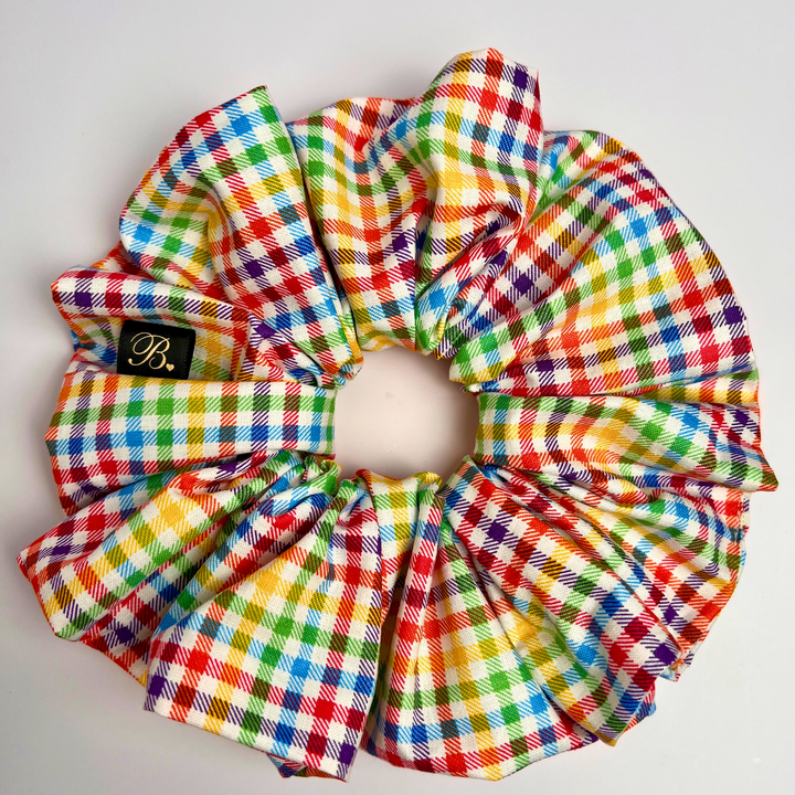 Rainbow Gingham XL Scrunchie