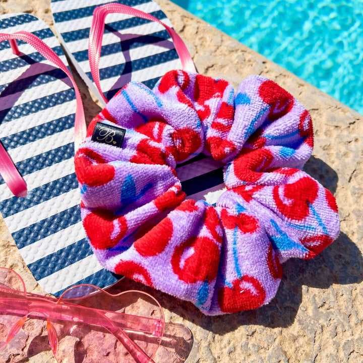 Cherry Terry Towel Scrunchie