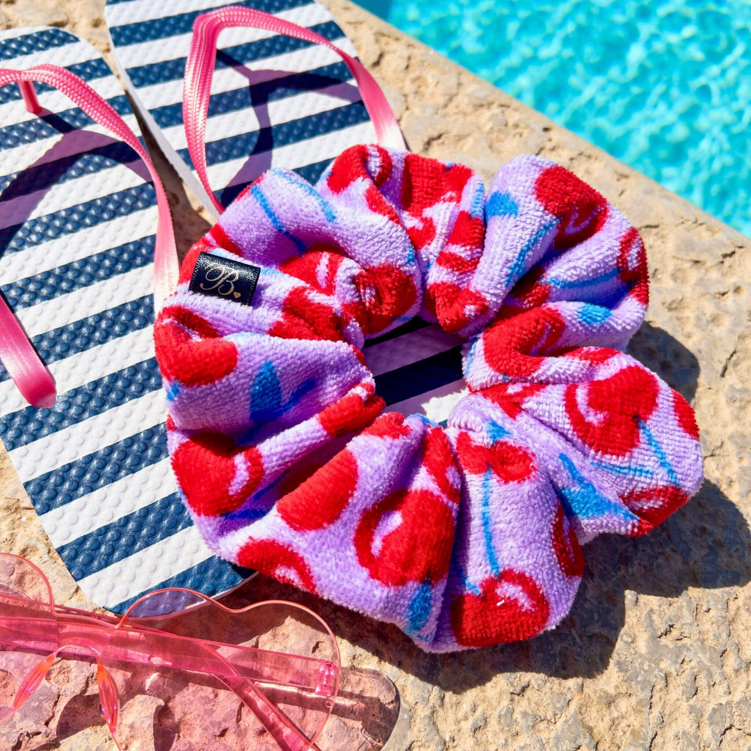 Cherry Towel Scrunchie