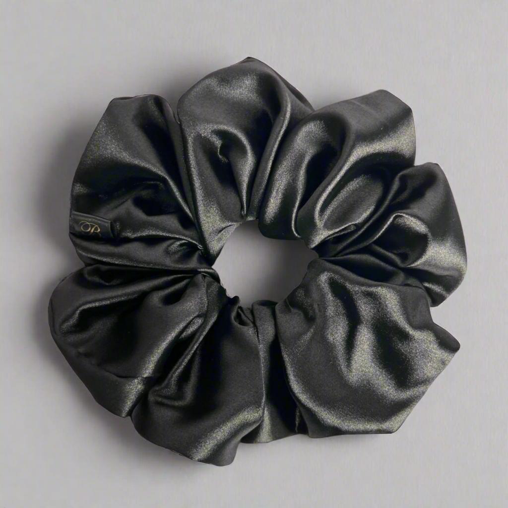 Satin Scrunchie in Onyx Black
