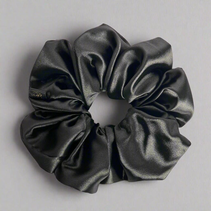 Satin Scrunchie in Onyx Black