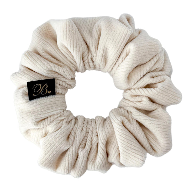 Soft Ribbed Scrunchie in Cream